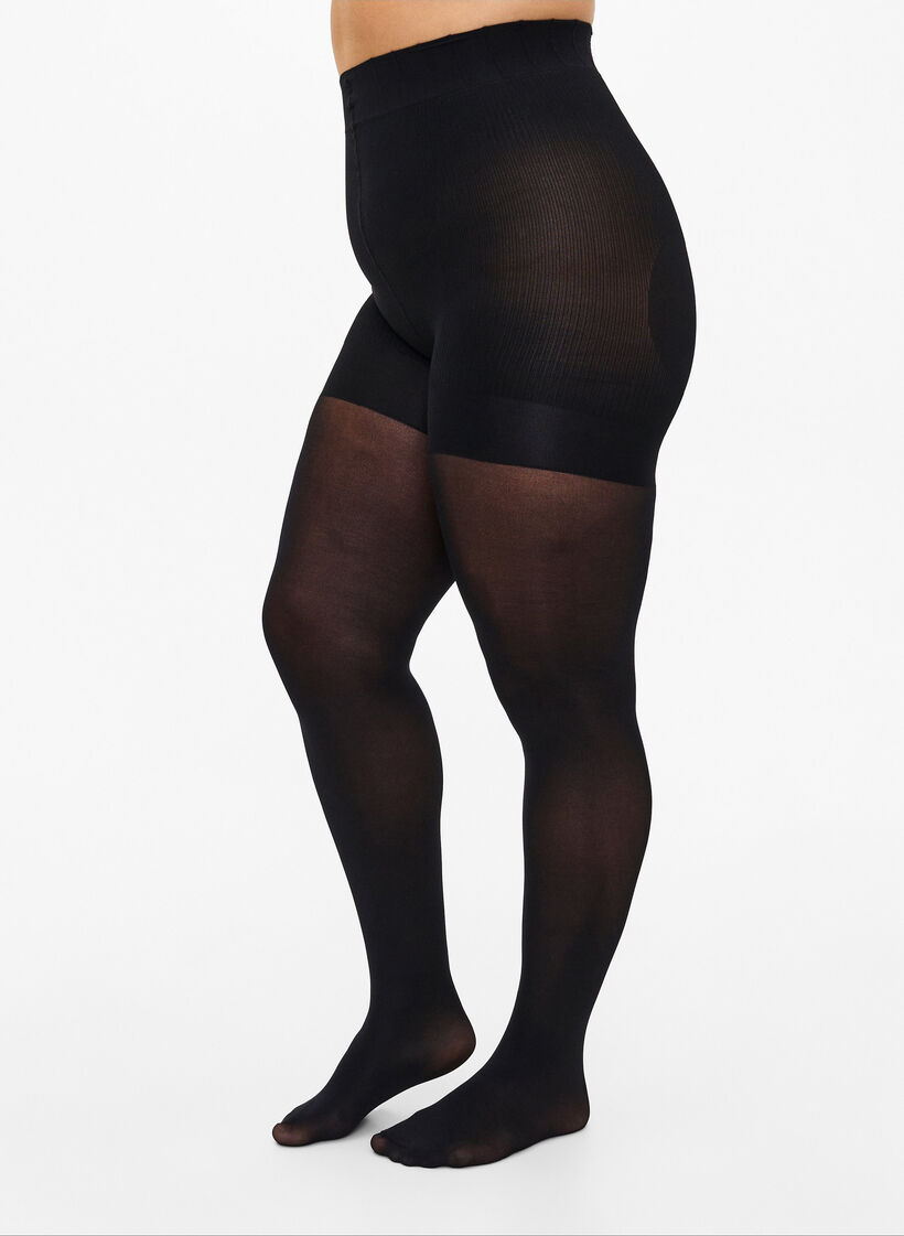 Rajstopy 40 den z efektem push-up, Czarne, Model image number 0