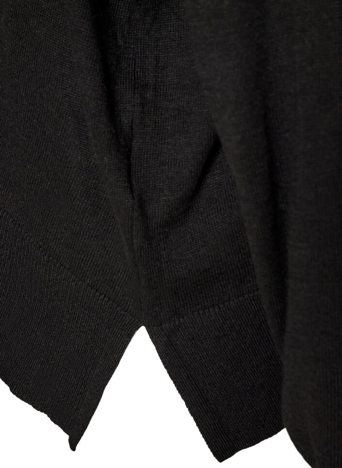 Sweter z kolnierzykiem i luznym krojem, Czarne, Packshot image number 3