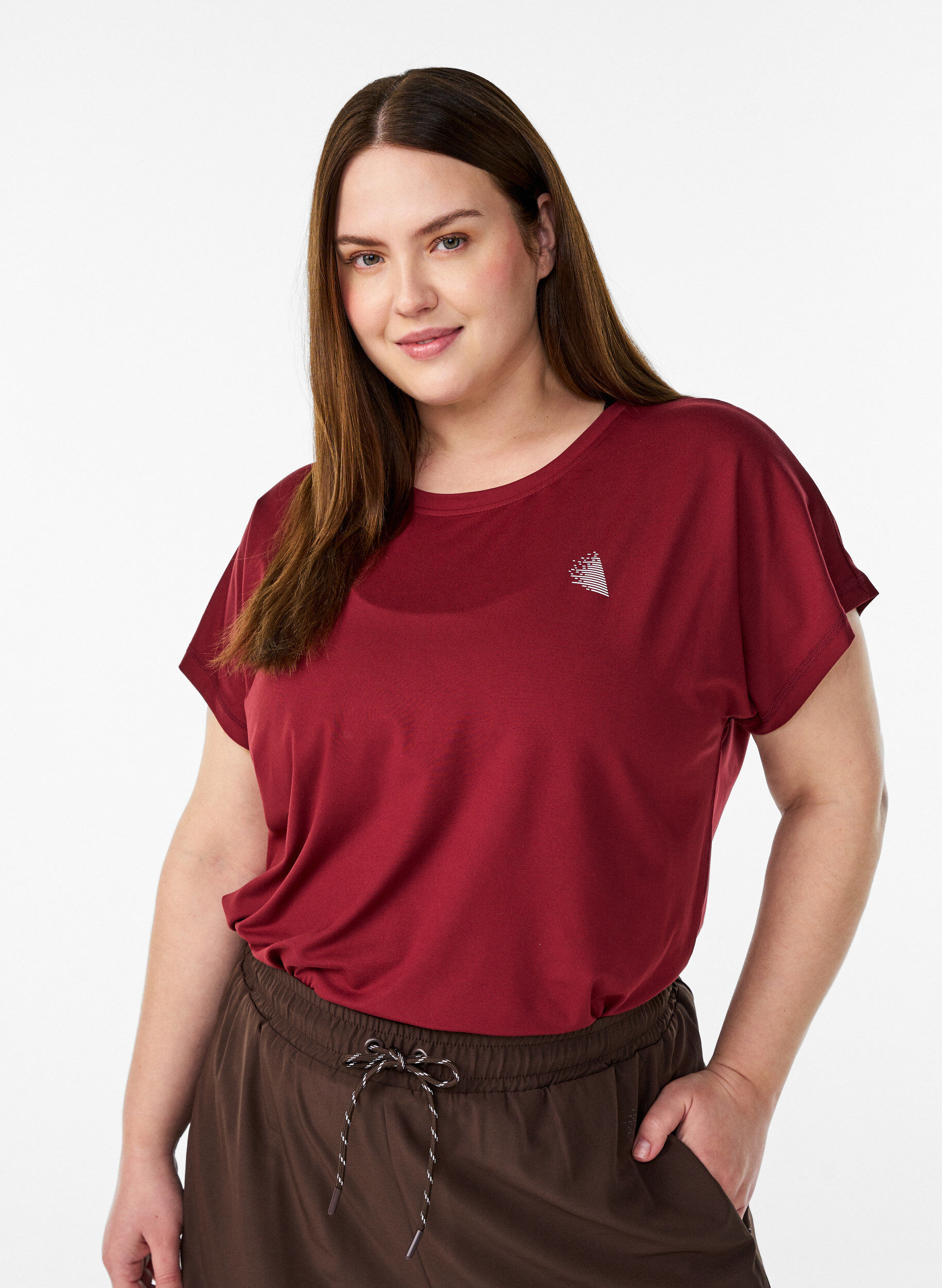 ZizziKoszulka treningowa w jednolitym kolorze, Czerwony, Model image number 0