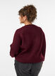 Sweter z haftem z perelek, Czerwony, Model image number 2