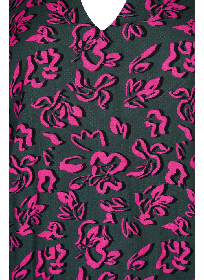 Long sleeved viscose blouse with smock, Deep Forest AOP, Packshot image number 2