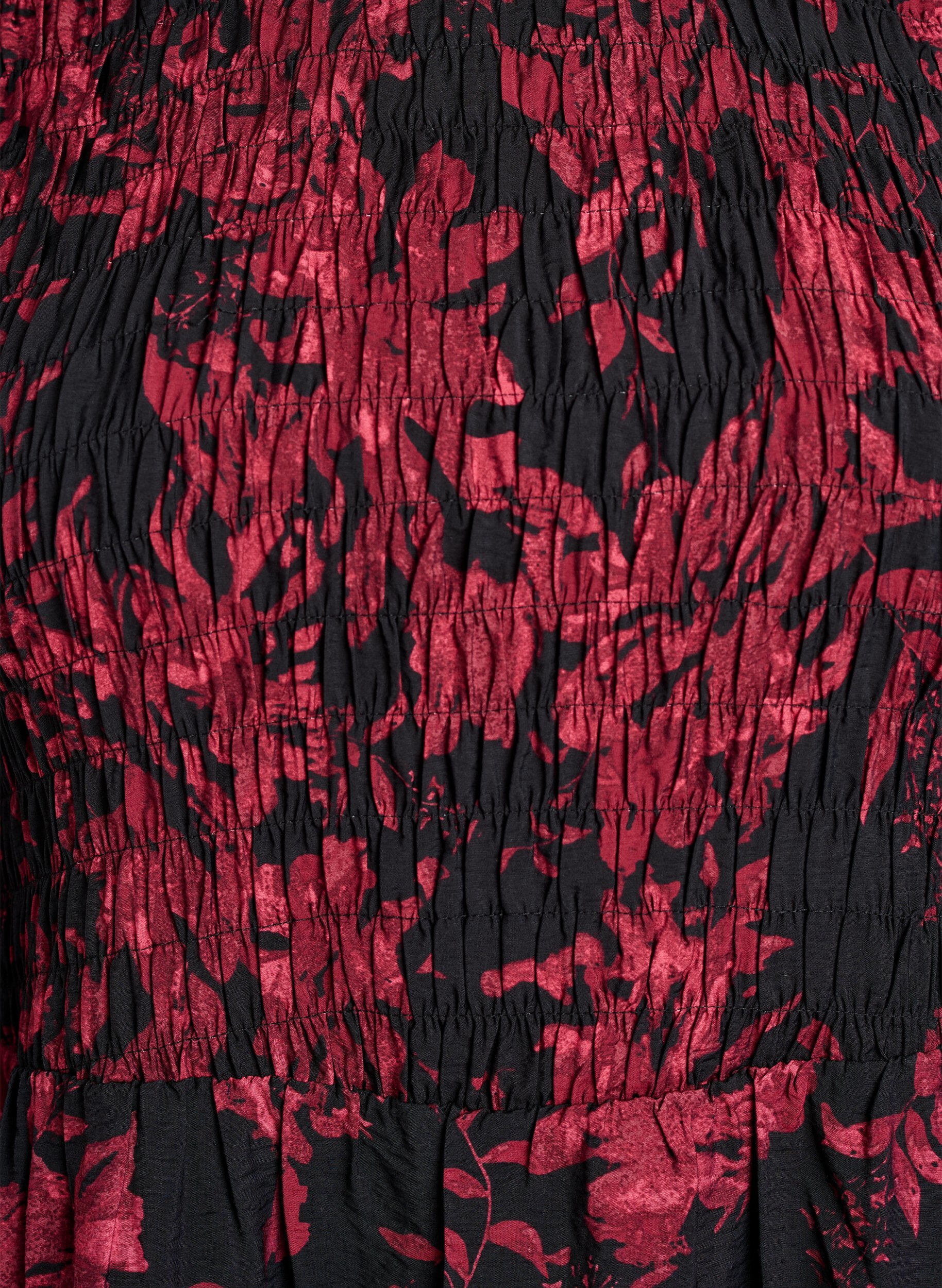 Zizzi Sukienka w kwiaty z marszczeniami na g&oacute;rze, Czarne, Packshot image number 2