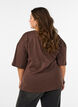 T-shirt z drapowaniem, Brązowy, Model image number 2