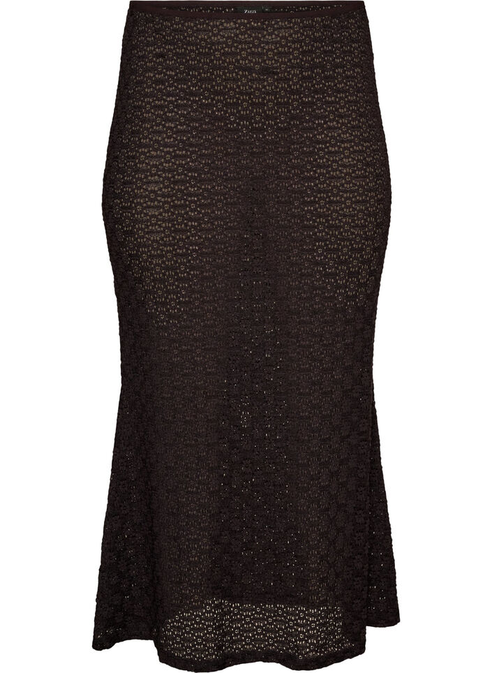 Sp&oacute;dnica maxi z azurowym wzorem, Czarne, Packshot image number 0