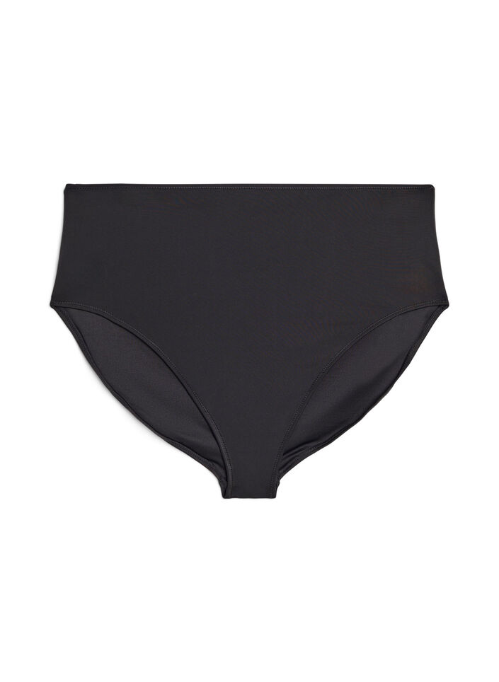 Jednolity kolor, wysoki stan d&oacute;l bikini, Czarne, Packshot image number 0