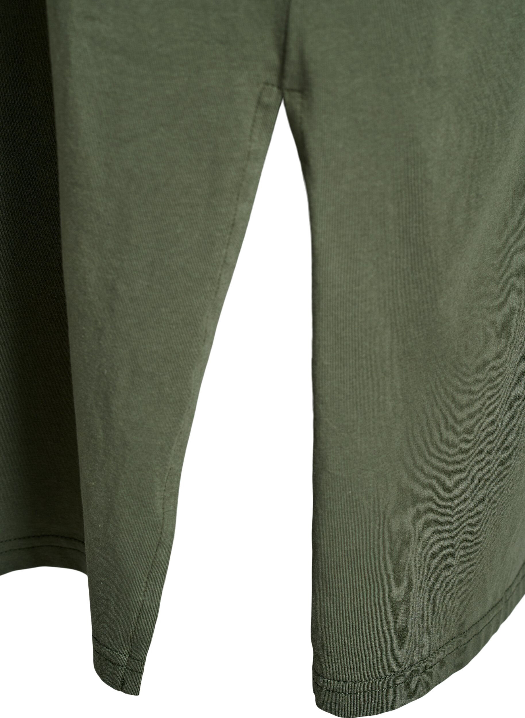 ZizziSukienka t-shirtowa midi z dekoltem w szpic, Zielony, Packshot image number 3