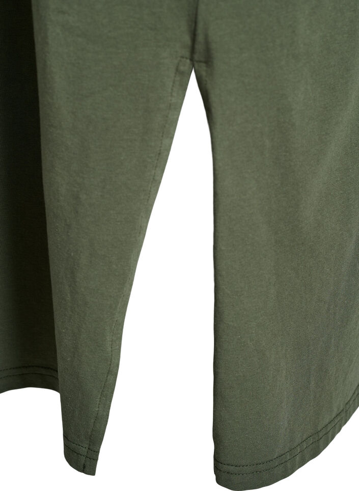 Sukienka t-shirtowa midi z dekoltem w szpic, Zielony, Packshot image number 3