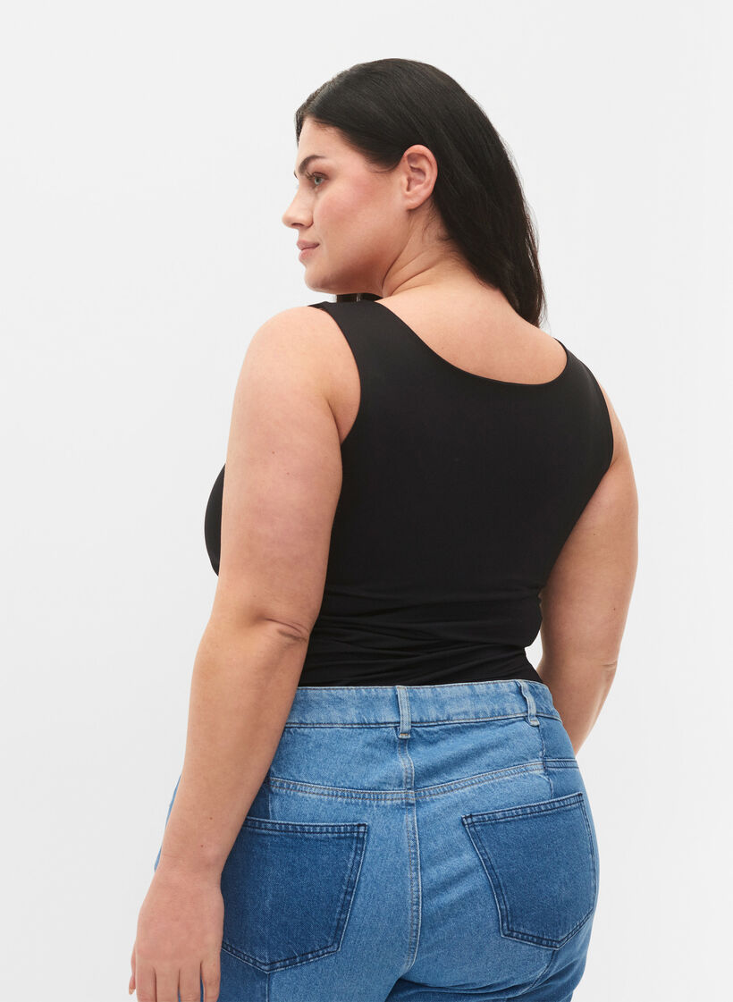 Elastyczny dwustronny top, Black, Model image number 1