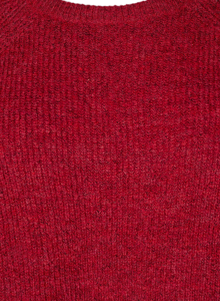 Prazkowany sweter z rekawami 3/4, Czerwony, Packshot image number 2