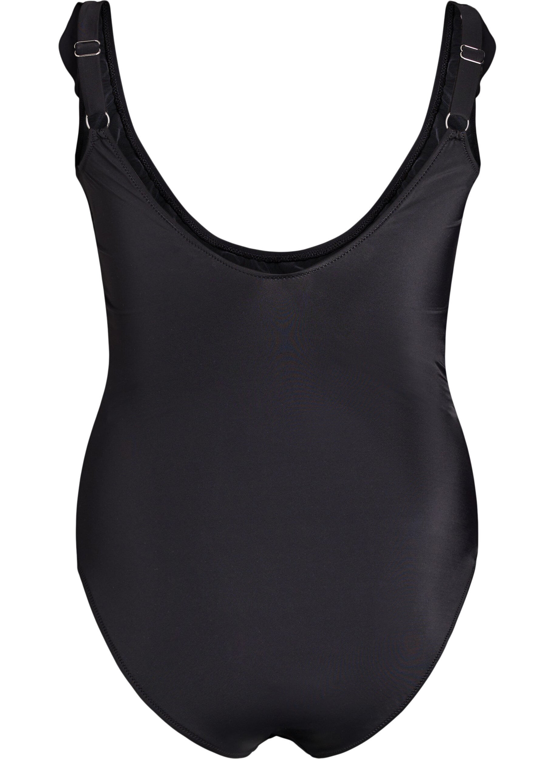 Zizzi Str&oacute;j kapielowy z falbankami i wyjmowanymi wkladkami, Czarne, Packshot image number 1