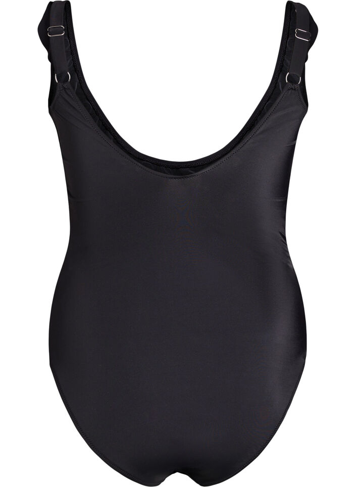 Str&oacute;j kapielowy z falbankami i wyjmowanymi wkladkami, Czarne, Packshot image number 1