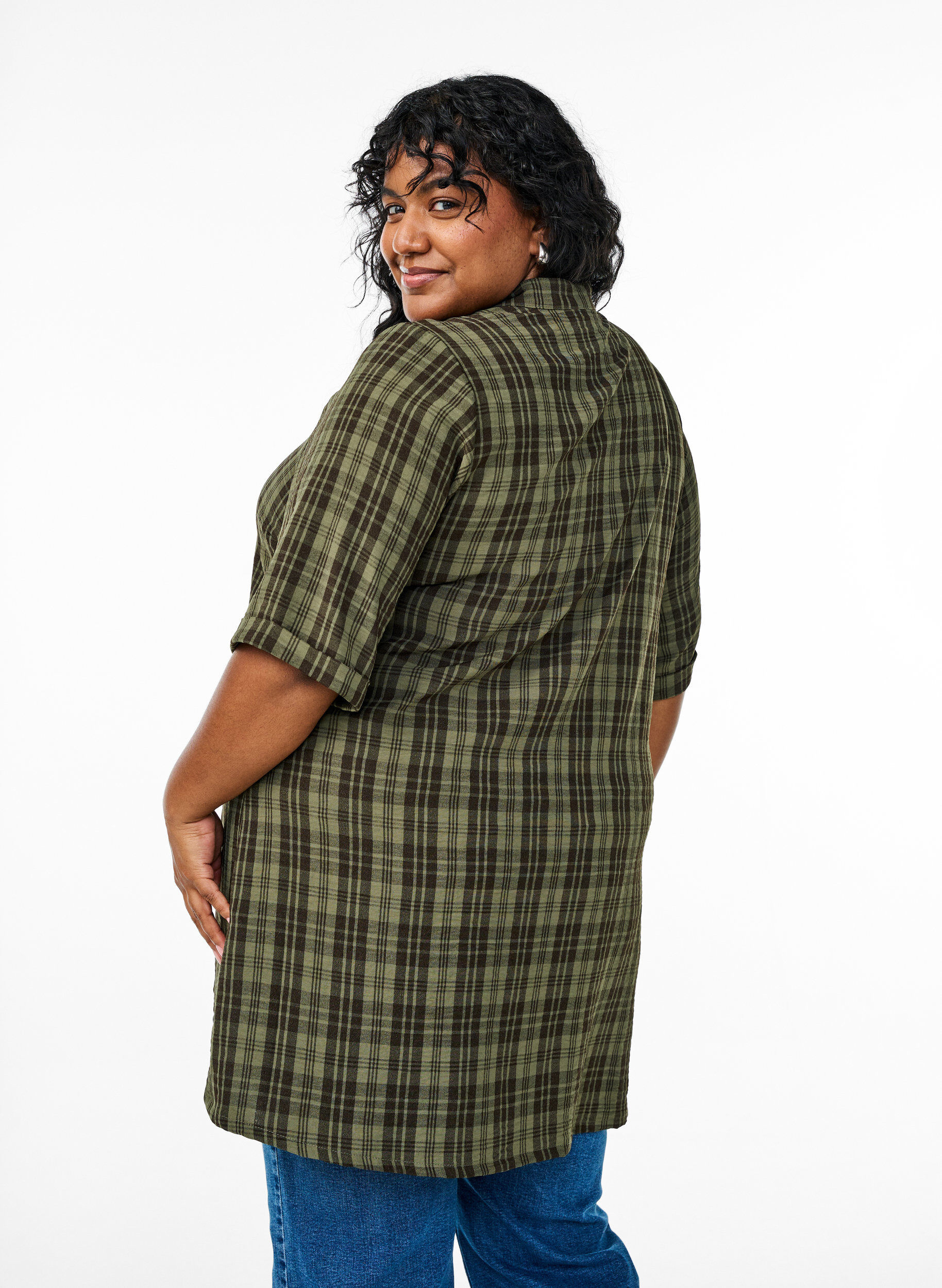 Zizzi Tunika w kratke z kr&oacute;tkimi rekawami, Zielony, Model image number 2