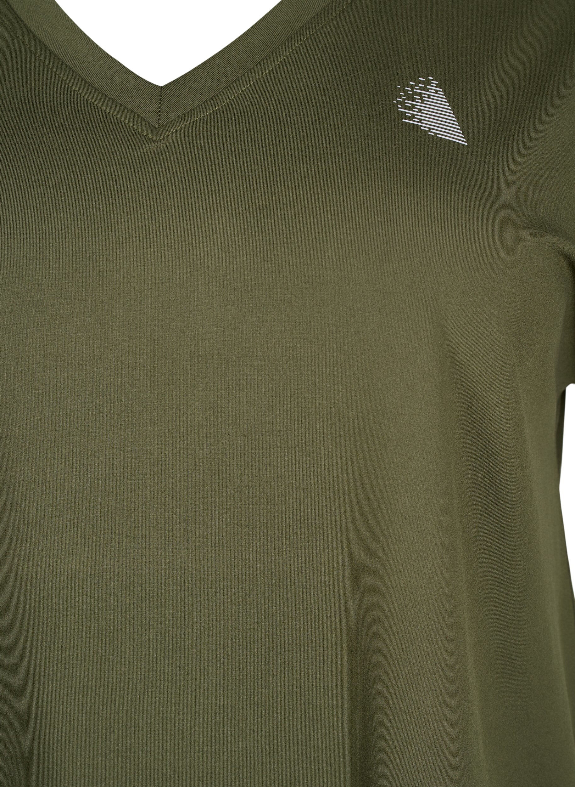 Zizzi Koszulka treningowa z dekoltem w szpic, Forest Night, Packshot image number 2