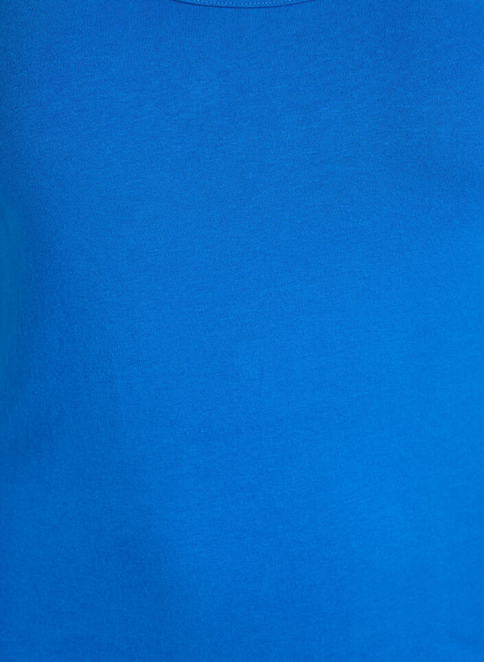 Podstawowy top bawelniany w jednolitym kolorze, Niebieskie, Packshot image number 2