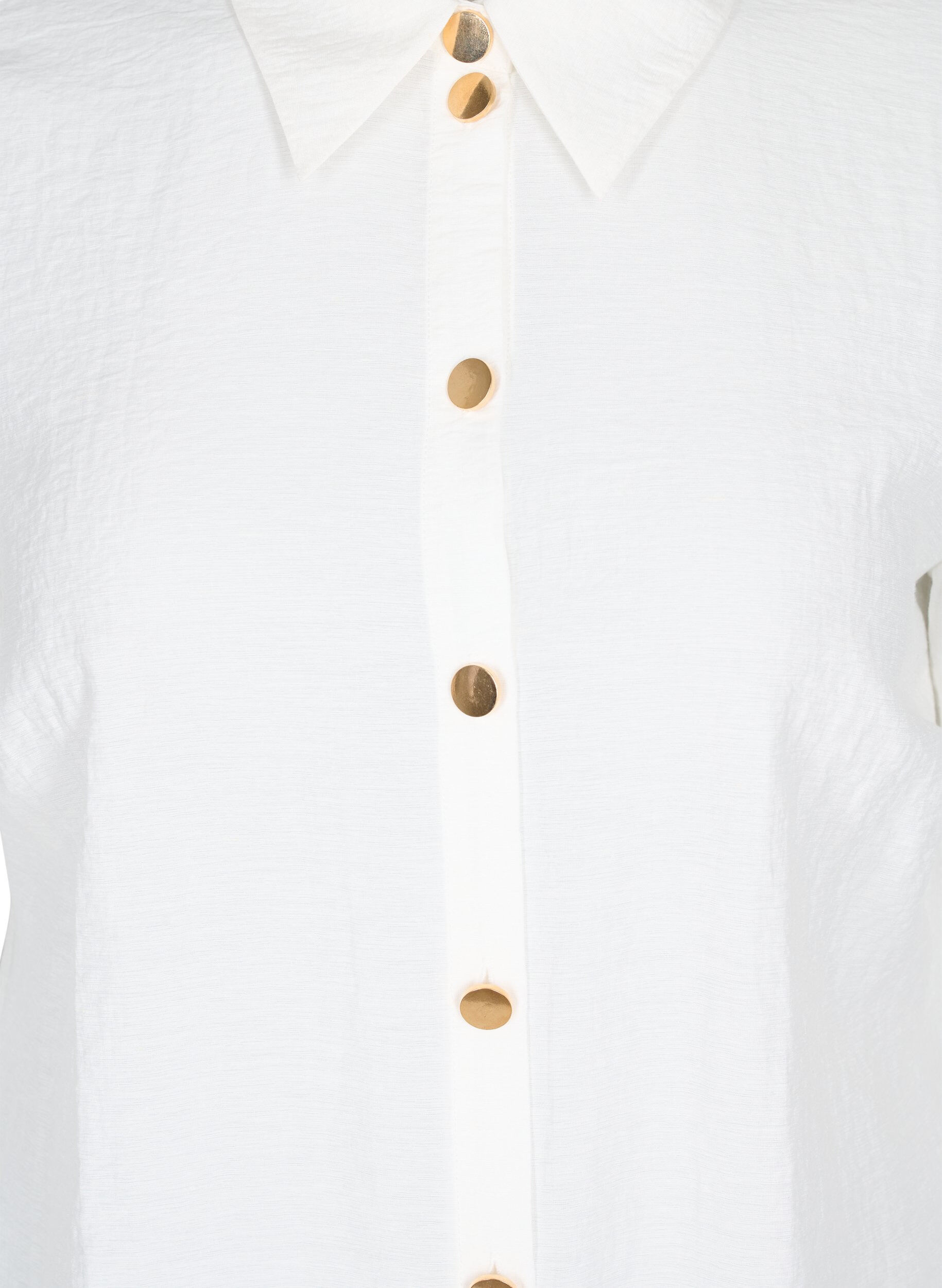 Zizzi Long shirt with 3/4 sleeves, Bright White, Packshot image number 2