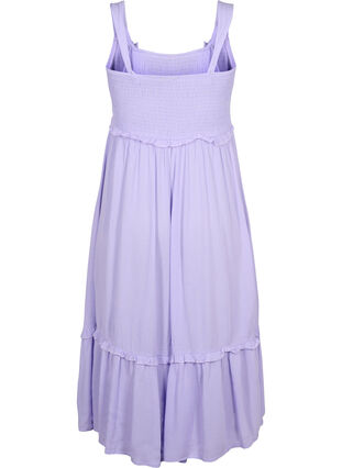 Wiskozowa sukienka midi z marszczeniem, Lavender, Packshot image number 1