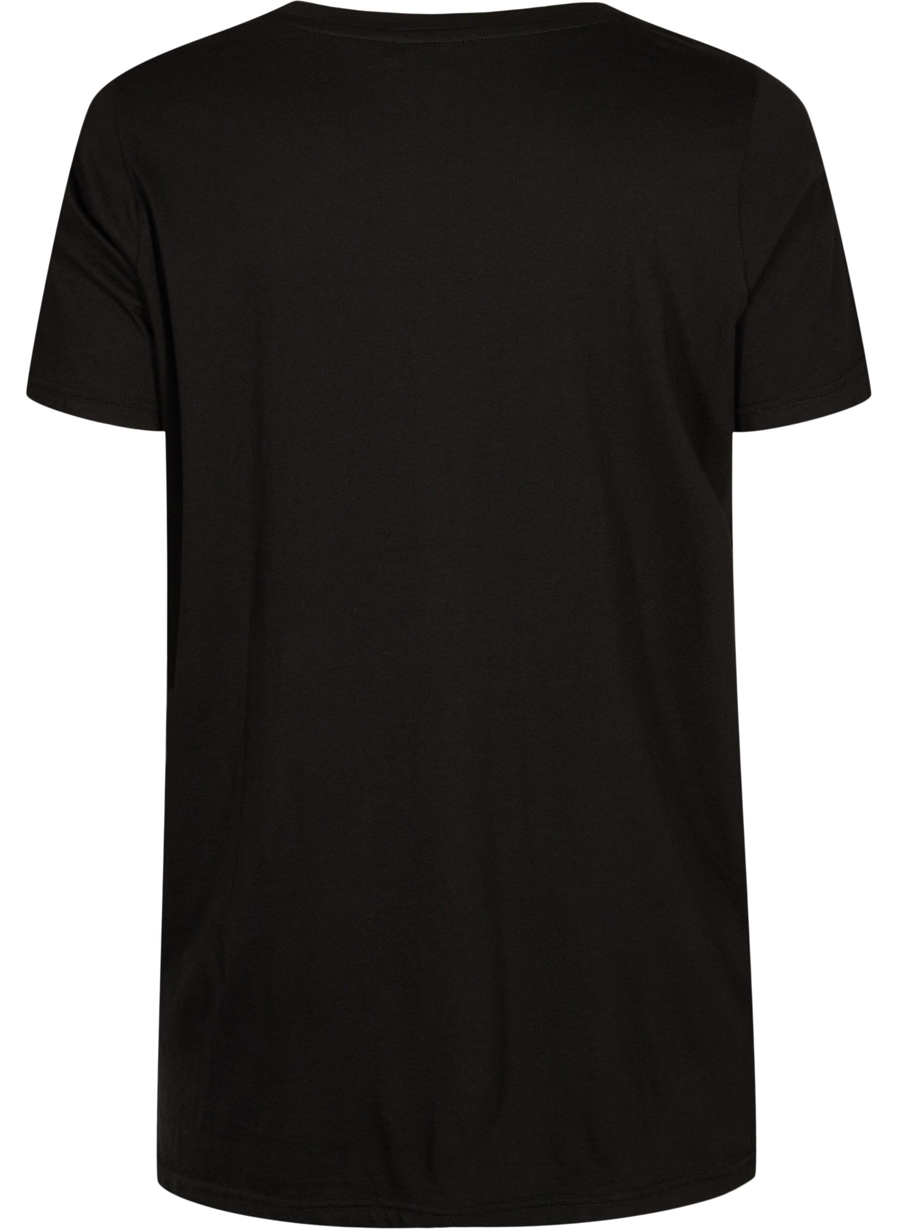 Zizzi Oversize t-shirt with print, Black W. Love, Packshot image number 1