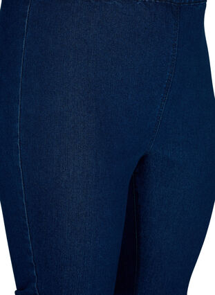 FLASH – jeansowe spodnie capri z wysokim stanem o waskim kroju, Blue denim, Packshot image number 2