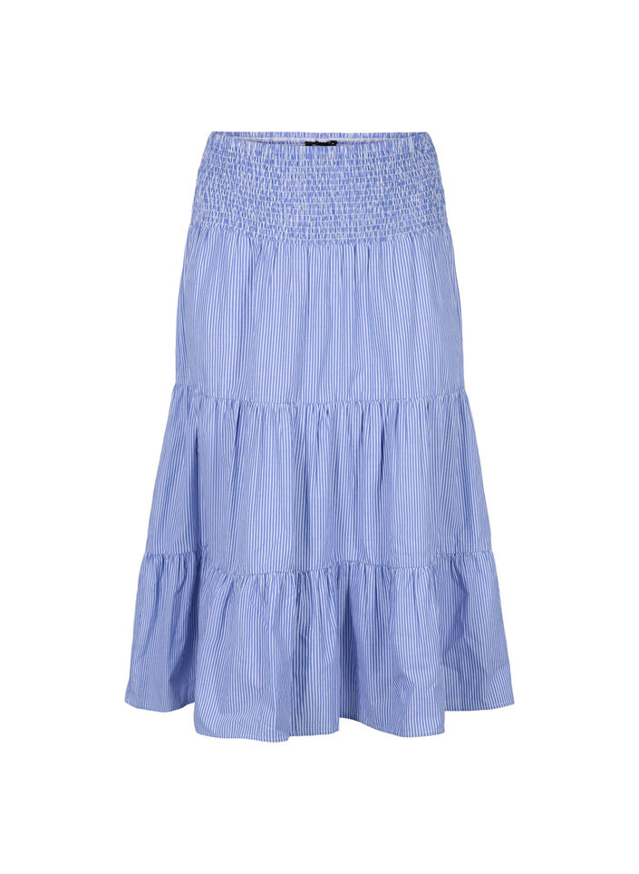Spódnica maxi typu smock w paski, Baja Blue Stripe, Packshot image number 0