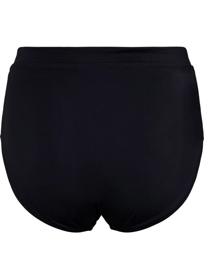 Dól bikini w jednolitym kolorze z wysokim stanem, Black, Packshot image number 1