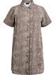 Krótka dzinsowa sukienki z wezowym wzorem, Brązowy, Packshot image number 0