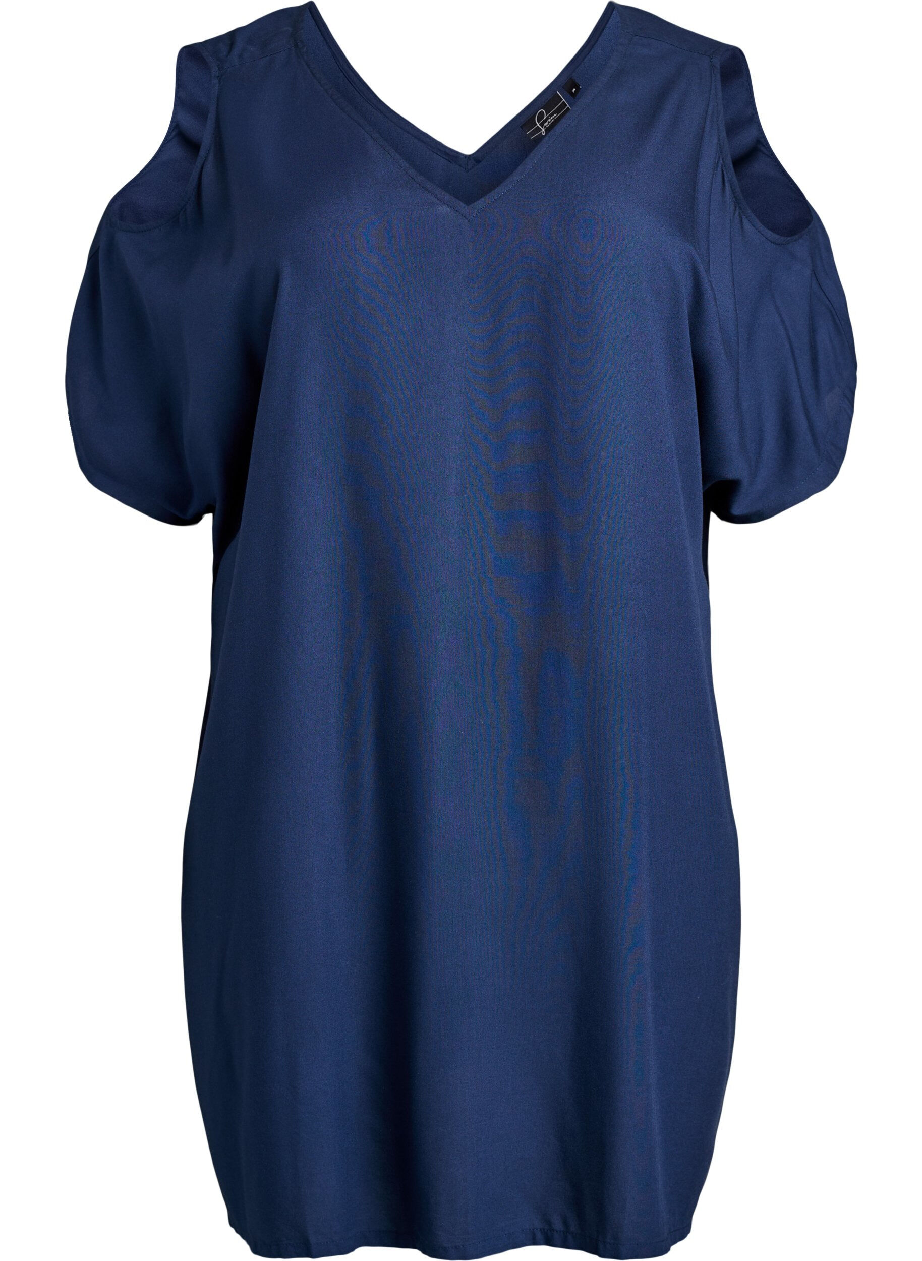 Sukienka plazowa z wiskozy z ozdobnymi ramionami