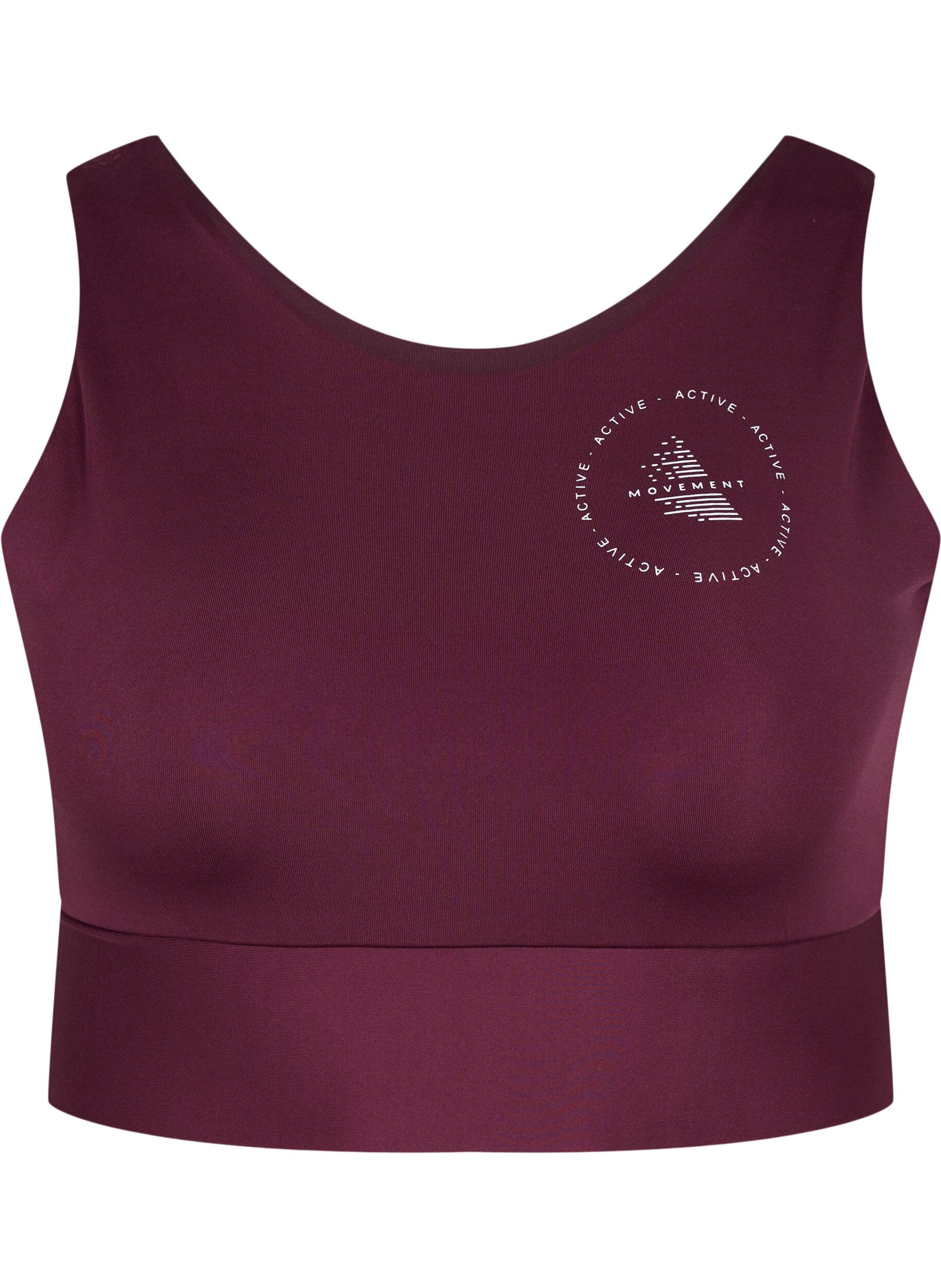 Zizzi CORE, MID SUPPORT SPORTS BRA - Biustonosz sportowy, Fig, Packshot image number 0