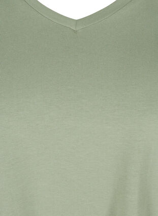 Koszulka typu basic z dekoltem w serek, Agave Green, Packshot image number 2