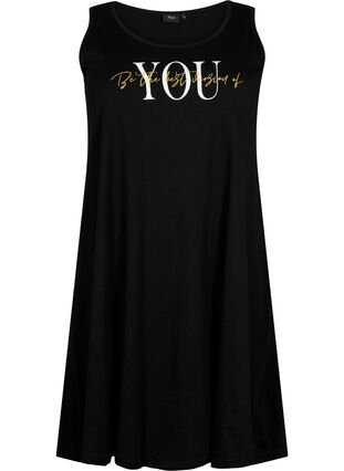 Trapezowa sukienka z bawelny bez rekawów, Black W. YOU, Packshot image number 0