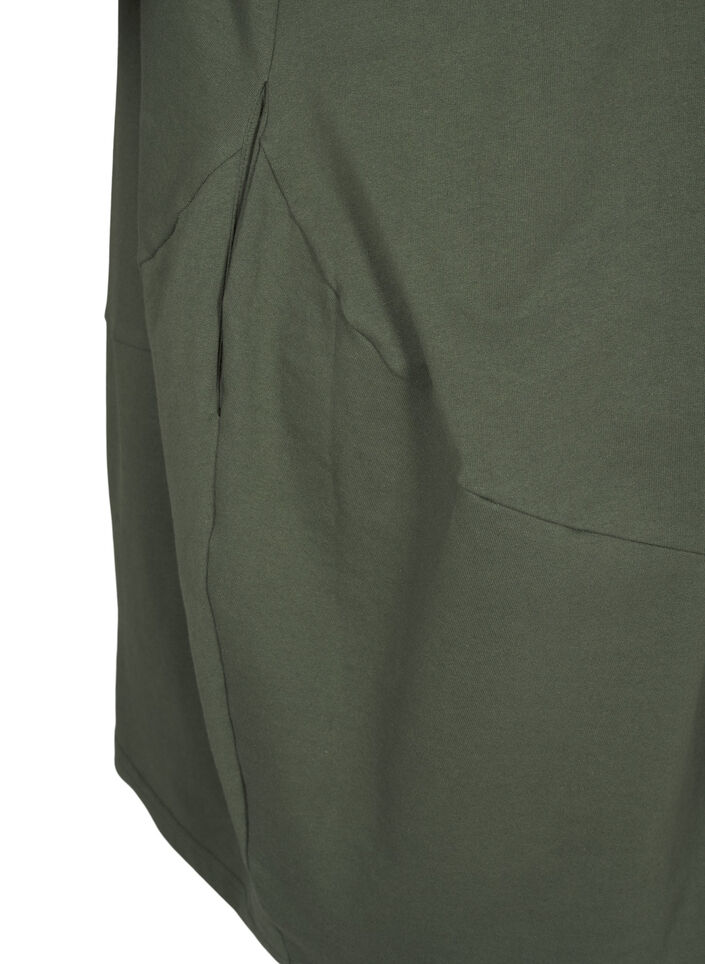 Bawelniana sukienka balonowa z kieszeniami, Zielony, Packshot image number 4