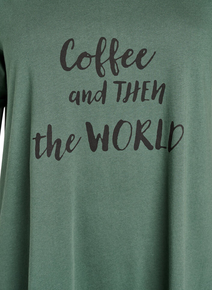 Koszula nocna z kr&oacute;tkim rekawem, wykonana z bawelny organicznej, Zielony, Packshot image number 2