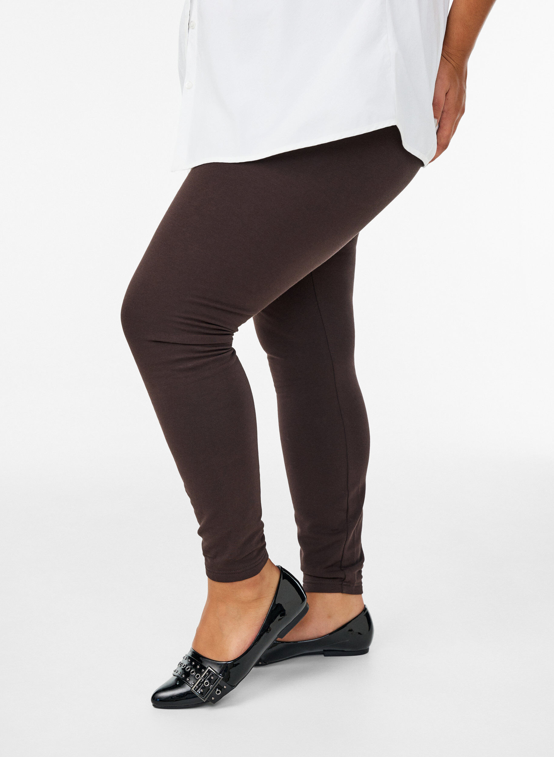 Bawelniane legginsy z podszewka, Brązowy, Model