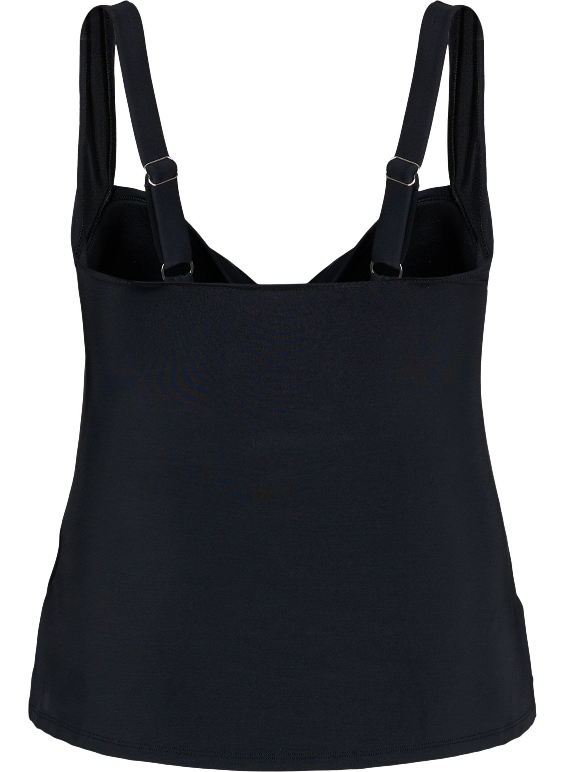 Zizzi Tankini z drapowanym przodem, Czarne, Packshot image number 1