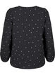 FLASH - bluzka z dlugim rekawem w drobne kwiaty, Black White Flower, Packshot image number 1