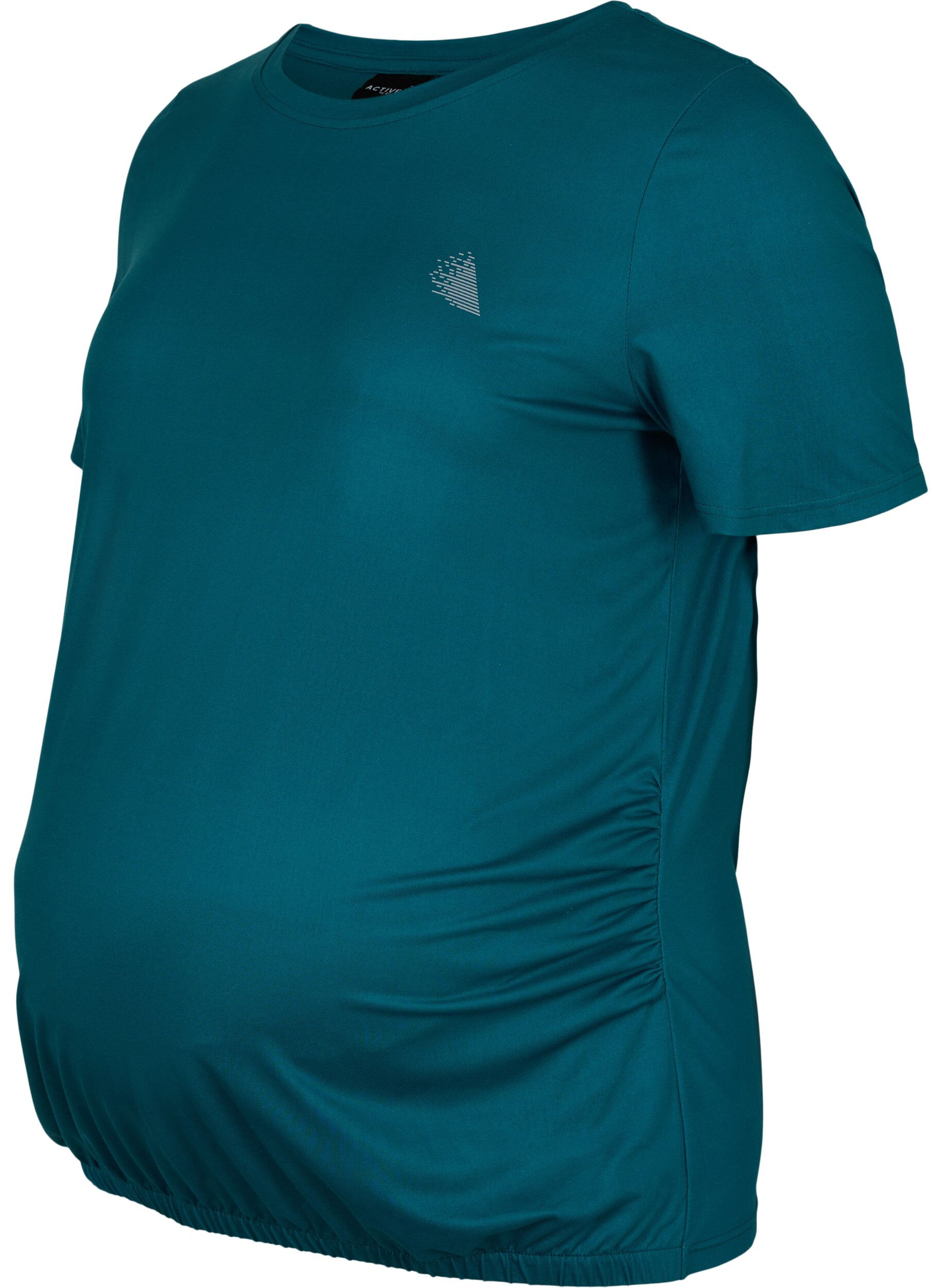 Zizzi Maternity gym t-shirt, Deep Teal, Packshot image number 0
