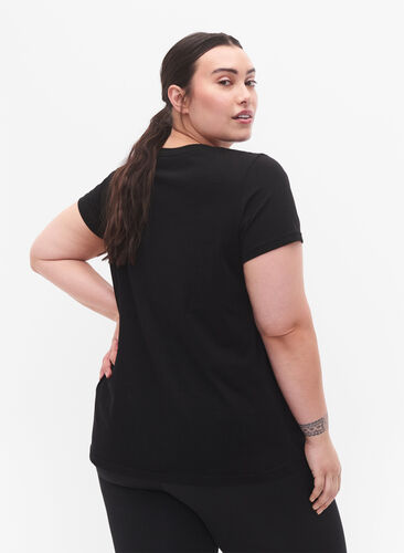 Sportowa koszulka z nadrukiem, Black w. Mind/Body, Model image number 1