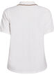 Koszulka polo z guzikami z krysztalków i falbanka, Biały, Packshot image number 1