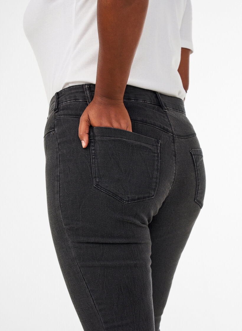 Jegginsy z mieszanki bawelny, Grey Denim, Model image number 2