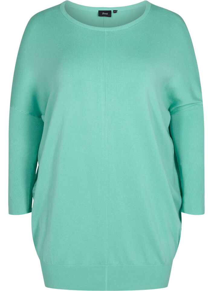 Dzianinowy sweter z&nbsp;okraglym dekoltem, Dusty Jade Green, Packshot image number 0