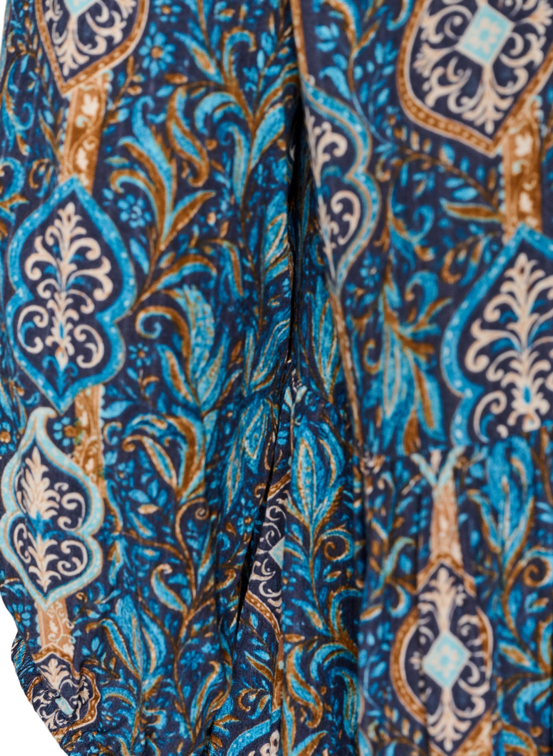 ZizziBluzka z nadrukiem w stylu paisley i koronkowym detalem, Niebieskie, Packshot image number 3