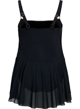 Sukienka kapielowa z drapowaniem i spódnica, Black, Packshot image number 1
