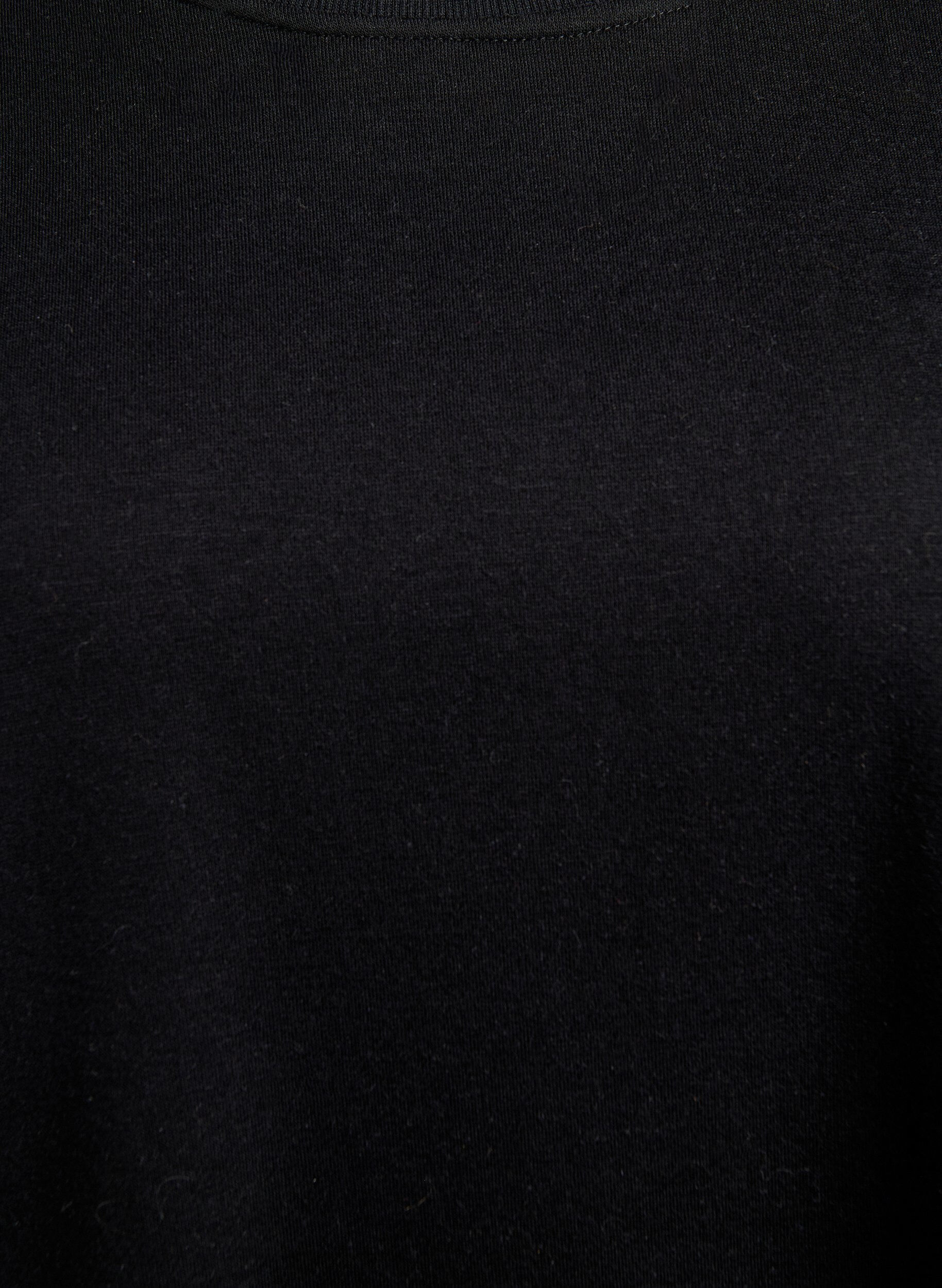 Zizzi Sukienka dresowa do kolan z fredzlami, Czarne, Packshot image number 2