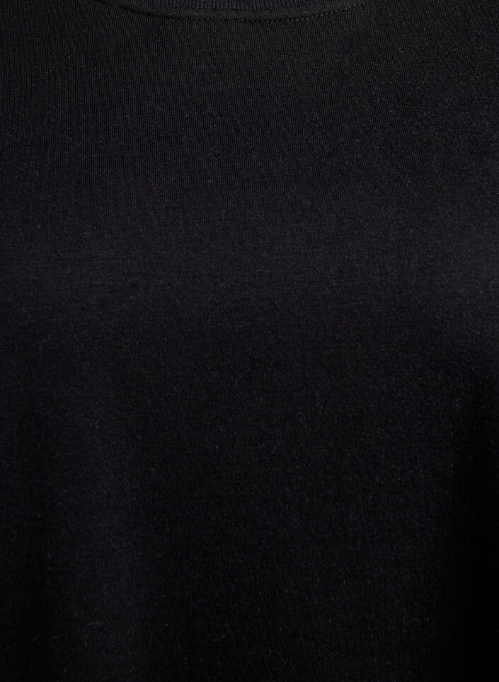 Sukienka dresowa do kolan z fredzlami, Czarne, Packshot image number 2