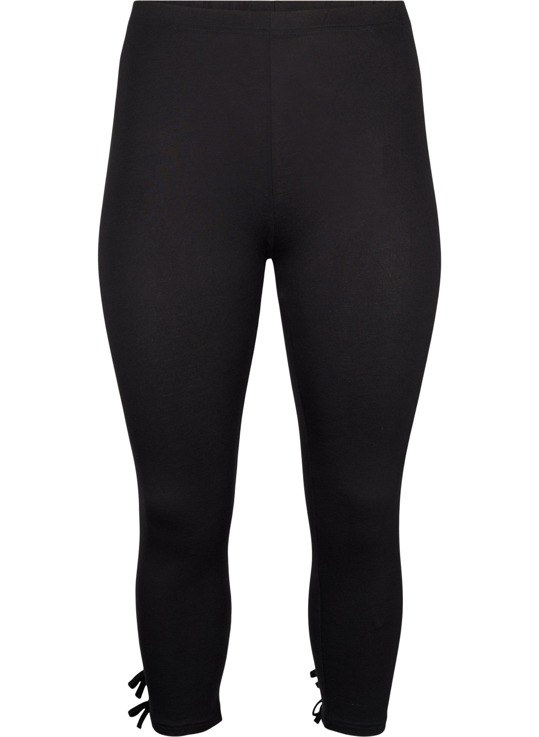 Zizzi Legginsy 3/4 z kokarda, z wiskozy, Black, Packshot image number 0