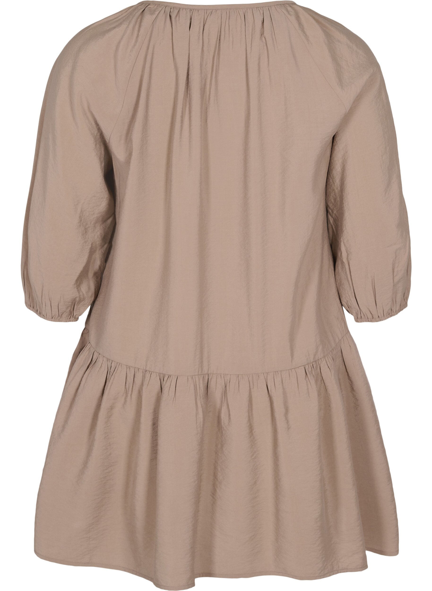 Zizzi A shape Tunic dress with 3/4 sleeves, Fungi, Packshot image number 1