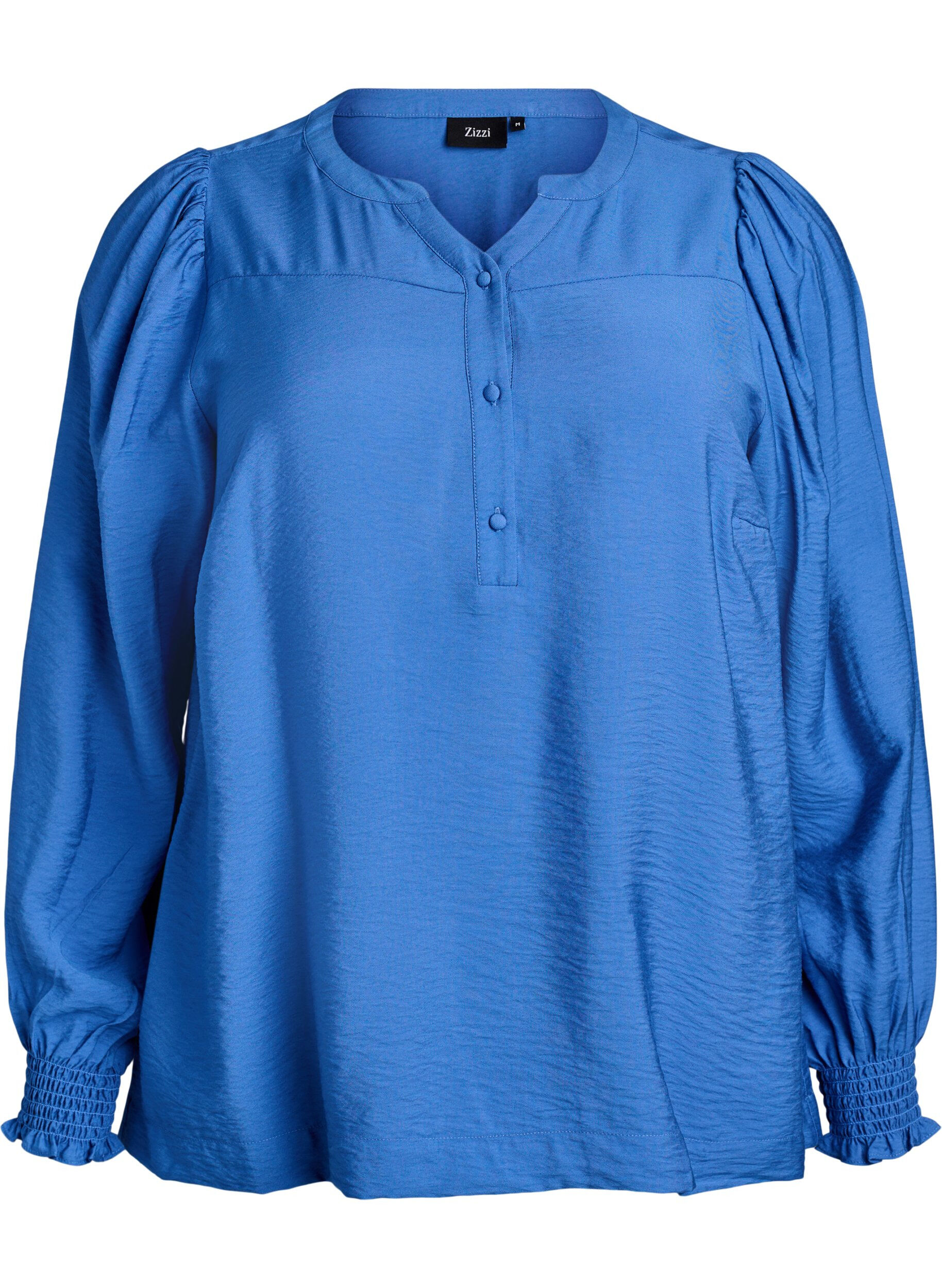 Bluzka wiskozowa ze smockiem i marszczonymi detalami