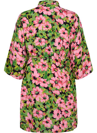	 Wiskozowa sukienka koszulowa z nadrukiem w kwiaty, Pink G. Flower AOP, Packshot image number 1