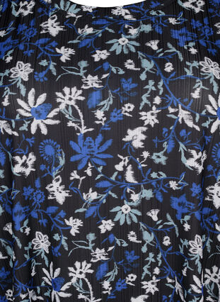 FLASH – sukienka w kwiaty z krótkim rekawem, Black Blue Green AOP, Packshot image number 2