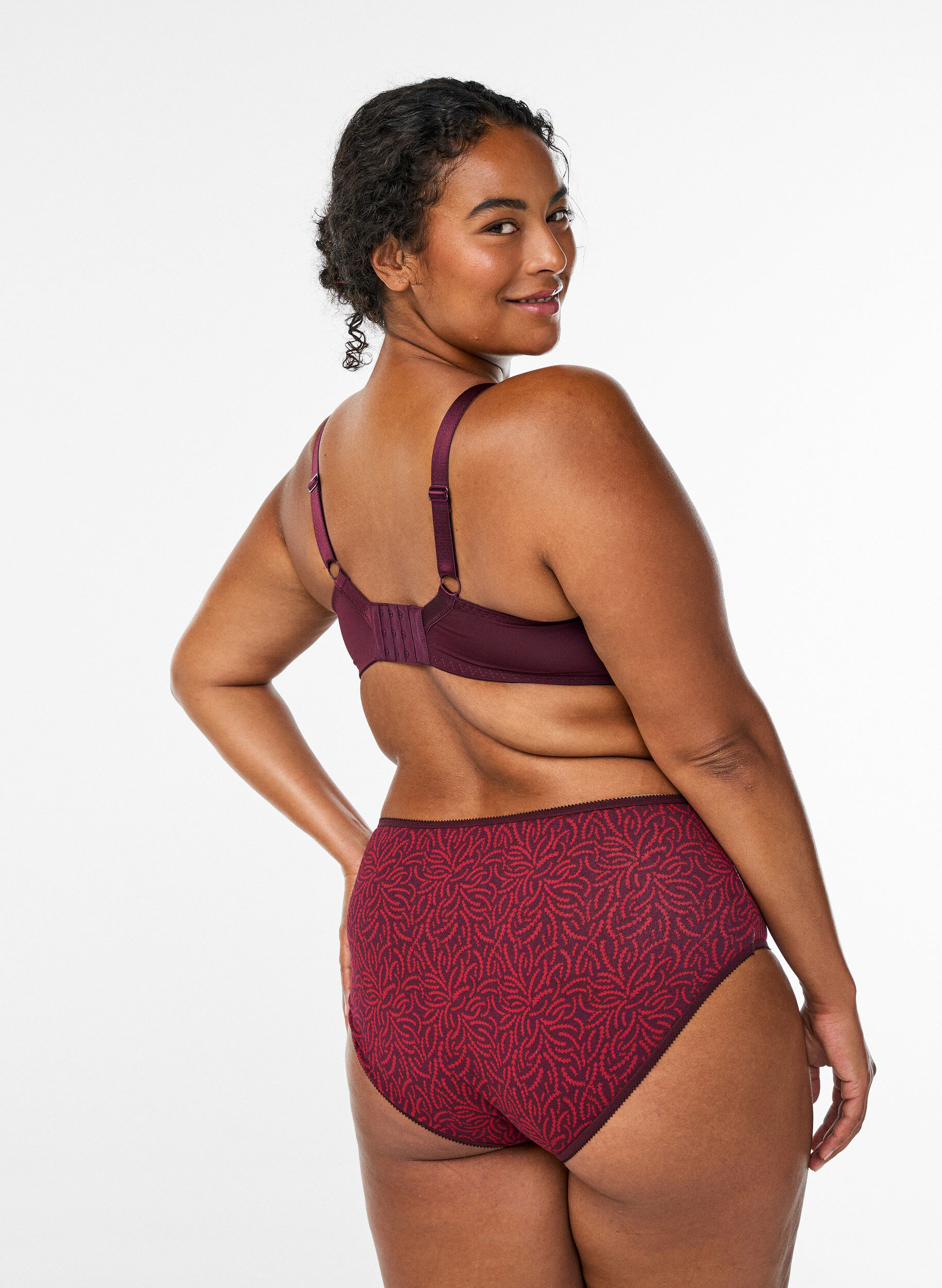 Zizzi Majtki z regularnym stanem 7-pack, Czerwony, Model image number 1