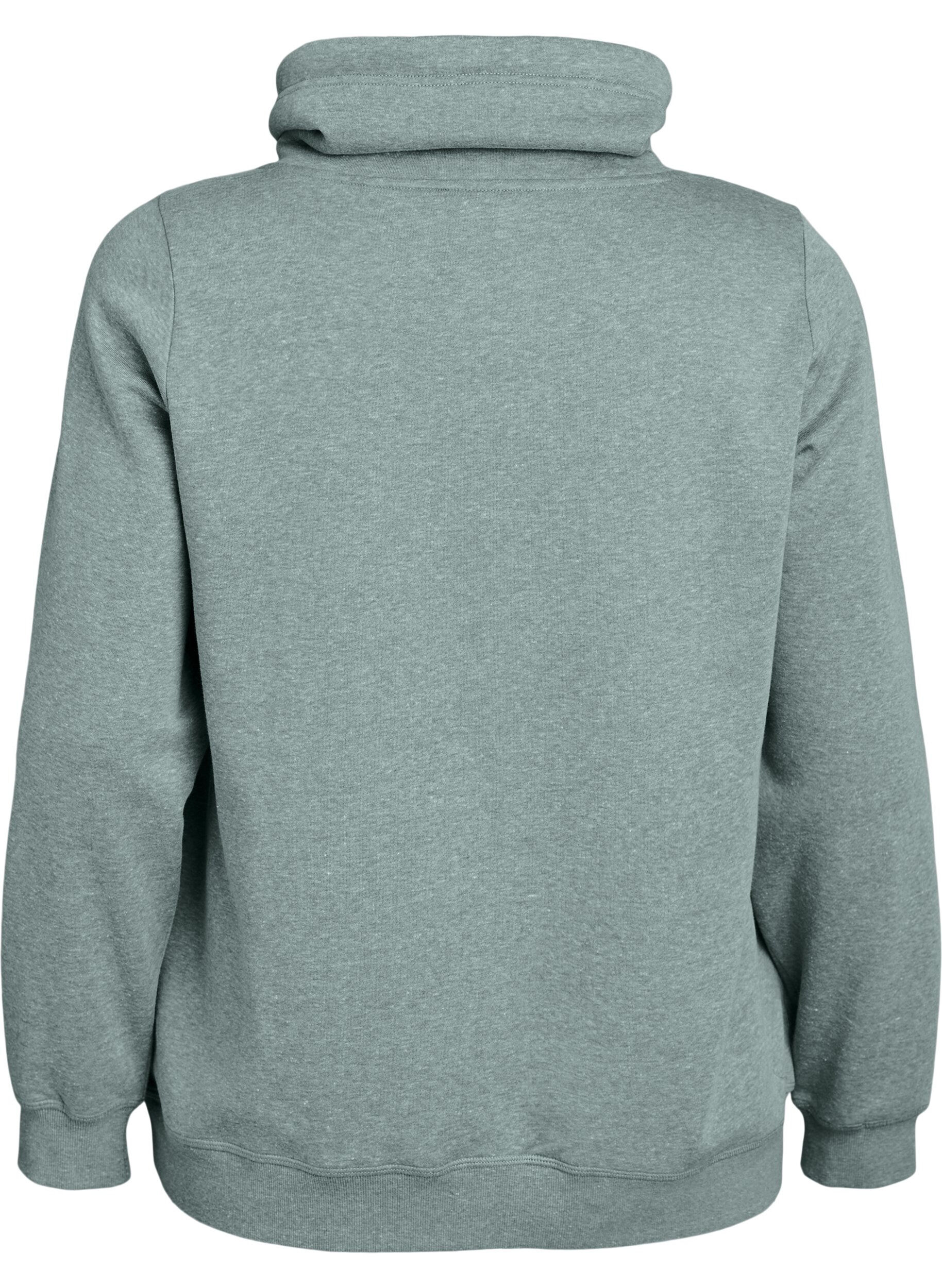 ZizziBluza z wysokim kolnierzem i kieszeniami, Zielony, Packshot image number 1